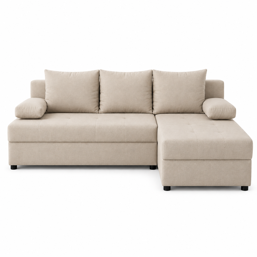 L formos sofa LOFT Kreminė